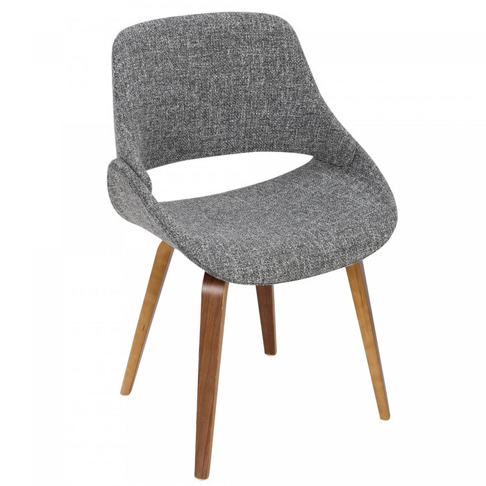 Chaise d’appoint de salle à manger moderne du milieu du 20e siècle Fabrico en tissu gris - ensemble de 2