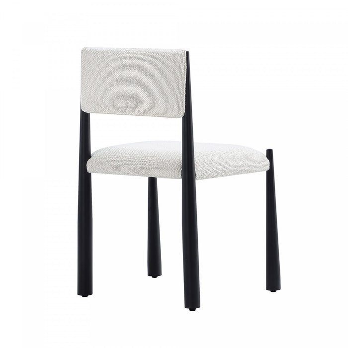 Chaise d’appoint en metal boucle creme Lennor style milieu du siecle – Lot de 2