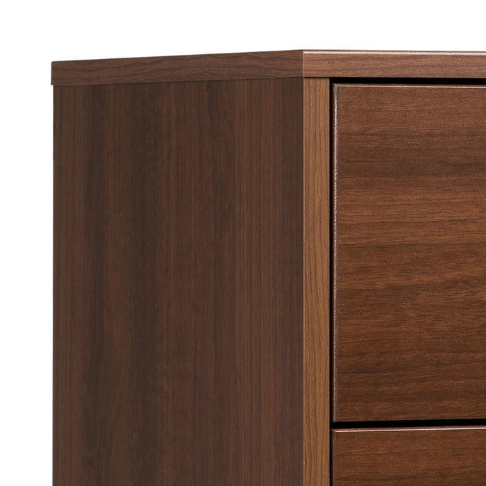 Commode verticale haute Milo à 6 tiroirs - cerisier