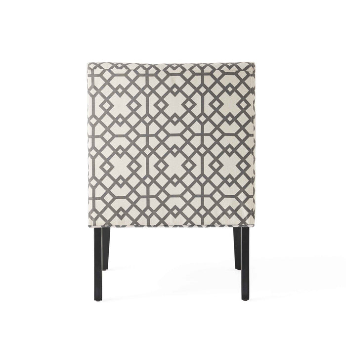Lot De 2 Fauteuils D’appoint Oliver En Tissu aspect lin Avec Pieds En Bois D’hévéa - Gris Et Ivoire