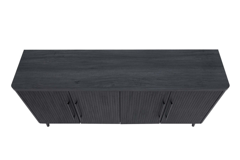 Buffet Jodie style mid-century moderne 65\" a rainures en gris charbon