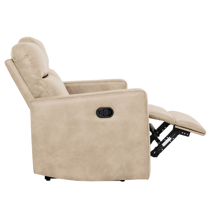 Causeuse inclinable manuelle Denton de 57 po en similicuir - Taupe