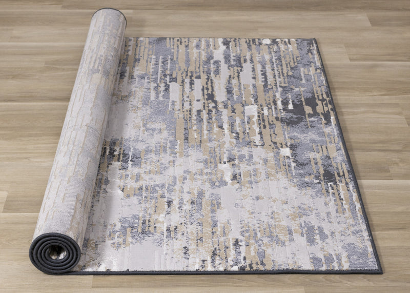 Carpette Isabelle bleue à aspect vieilli - 5 pi 3 po x 7 pi 7 po