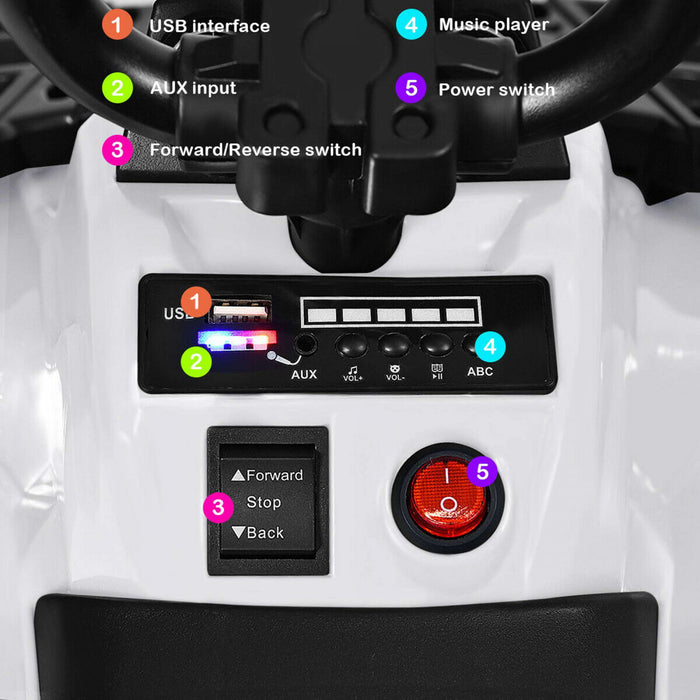 6v Batterie Alimentee Enfants Rouler Sur Atv 4 Roues Quad W / Mp3 & Led Phare Blanc