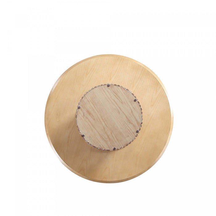Table a manger ronde Hathaway Modern Industry Chic de 59\" en finition naturelle