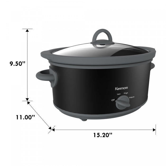 Mijoteuse Kenmore de 5 qt, facile a utilise, controle a cadran