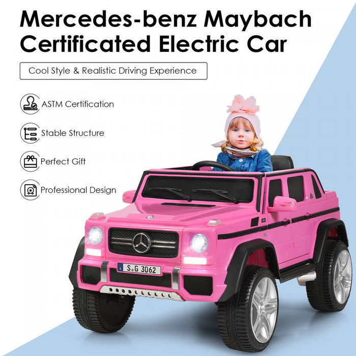 12v Autorise Mercedes-benz Enfants Roulent Sur La Voiture Rc Vehicules Motorises W / Tronc Rose