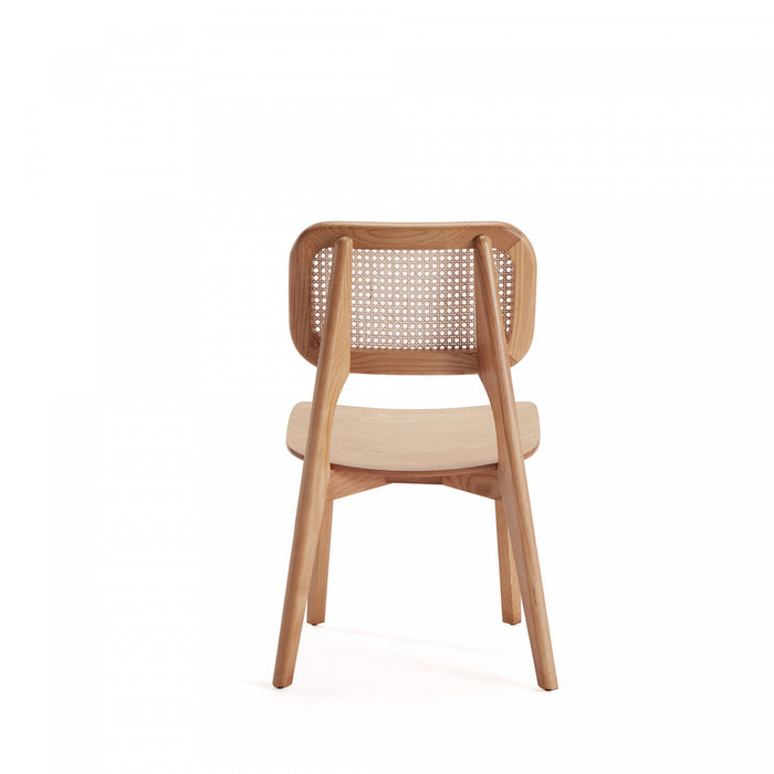 Chaise de salle a manger en bois style industriel Versailles, finition naturelle - Lot de 4
