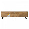 Lucas TV Stand with Storage Drawers and Open Shelving,Natural | Lucas meuble TV – meuble avec tiroirs de rangement et etageres ouvertes, finition naturelle