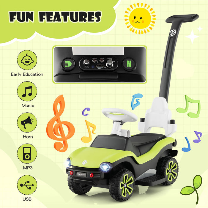 Costway 3-en-1 Licence Volkswagen Kids Ride Sur Voiture Coulissante De Poussee W / Musique Et Lumiere