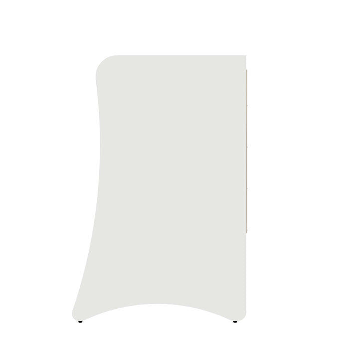 Table de nuit Coney style milieu du siecle 28\" en blanc (3 tiroirs)