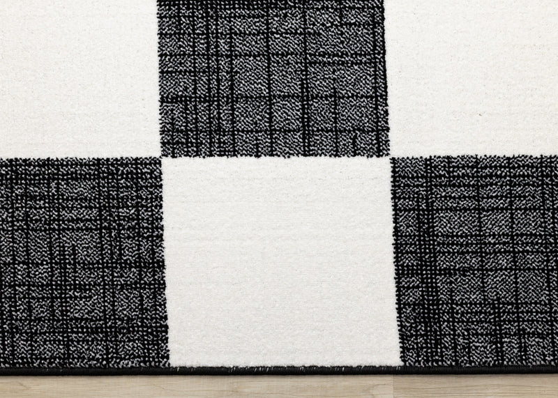 Tapis Covington a Carreaux Noir et Blanc, 5'3\" x 7'7\"