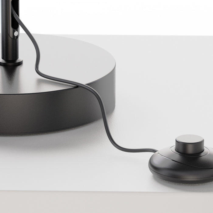 Lampe à pied à conception de boucle à DEL de 59 po noire