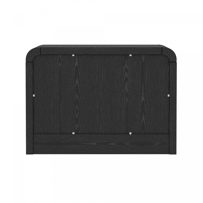 Table de nuit moderne Grace 28\" en noir et or (2 tiroirs) - Lot de 2