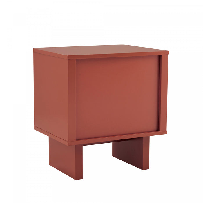 Table de nuit moderne Ella 20\" en terre cuite (1 tiroir) - Lot de 2