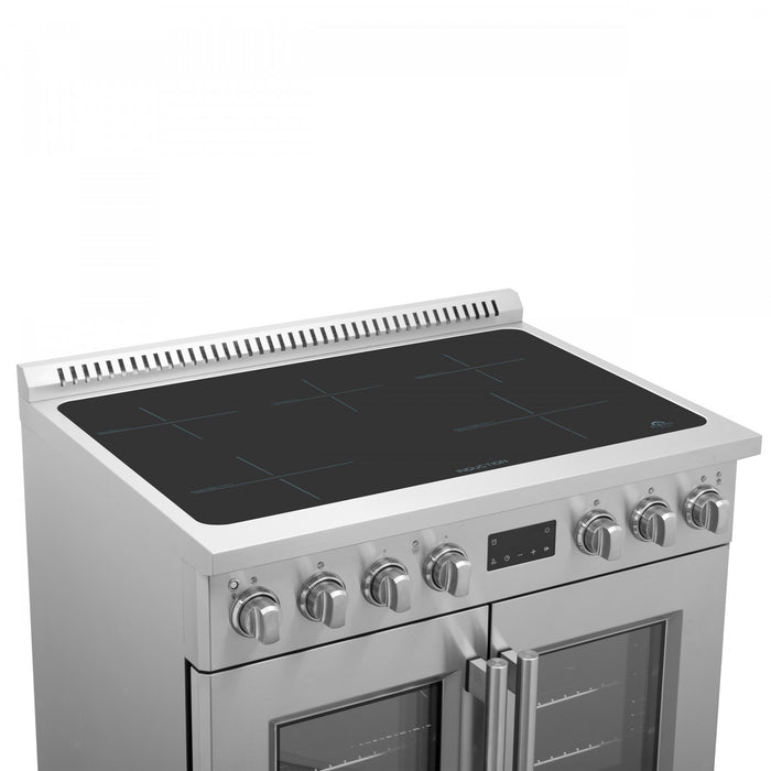 Cuisiniere a induction Torino de 36 po avec portes francaises, acier inoxydable – FFSIN0950-36