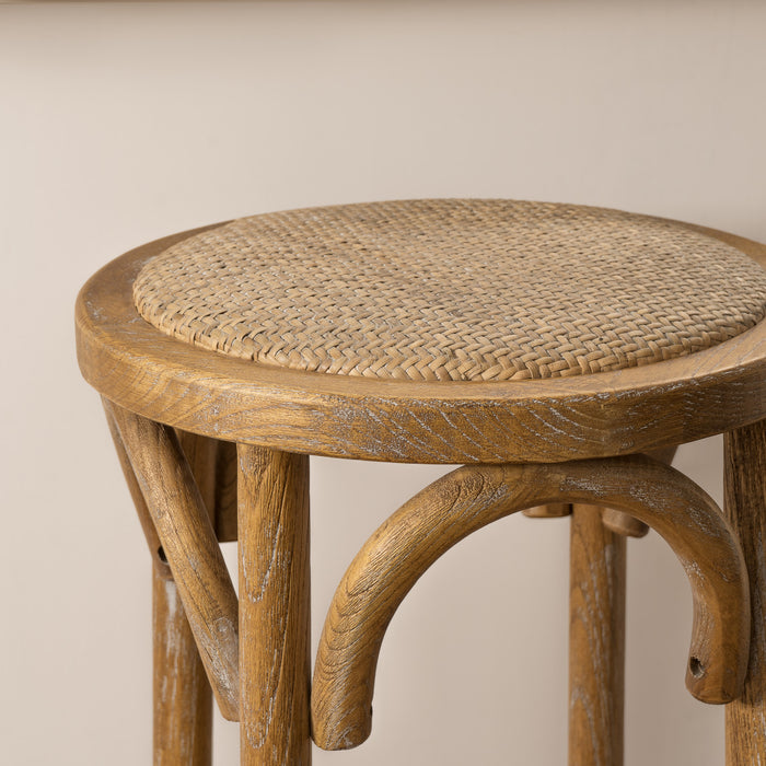 Tabouret bar Rae en rotin et sans dossier - naturel