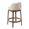 Amelia Ergonomic Rubberwood Counter Height Bar Stool Set of 2 with Upholstered Fabric,Walnut | Amelia – Lot de 2 tabourets de bar de hauteur comptoir ergonomiques en bois d’hevea avec revetement en tissu, finition noyer