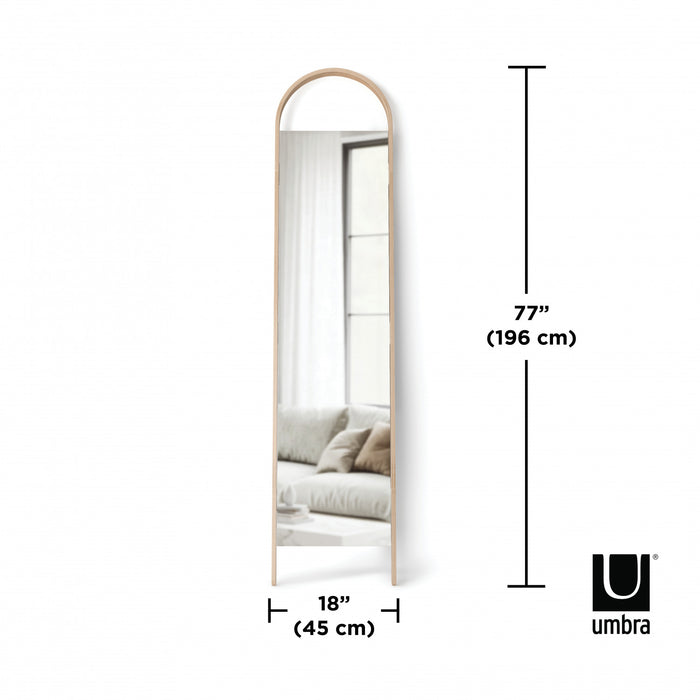 Miroir à adosser au mur Bellwood de Umbra - naturel