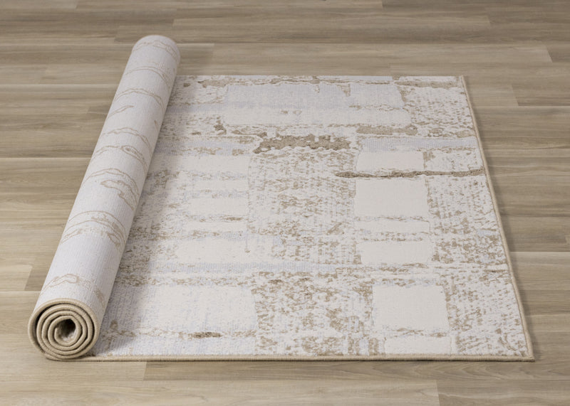 Carpette Isabelle crème à aspect vieilli - 7 pi 10 po x 10 pi 10 po