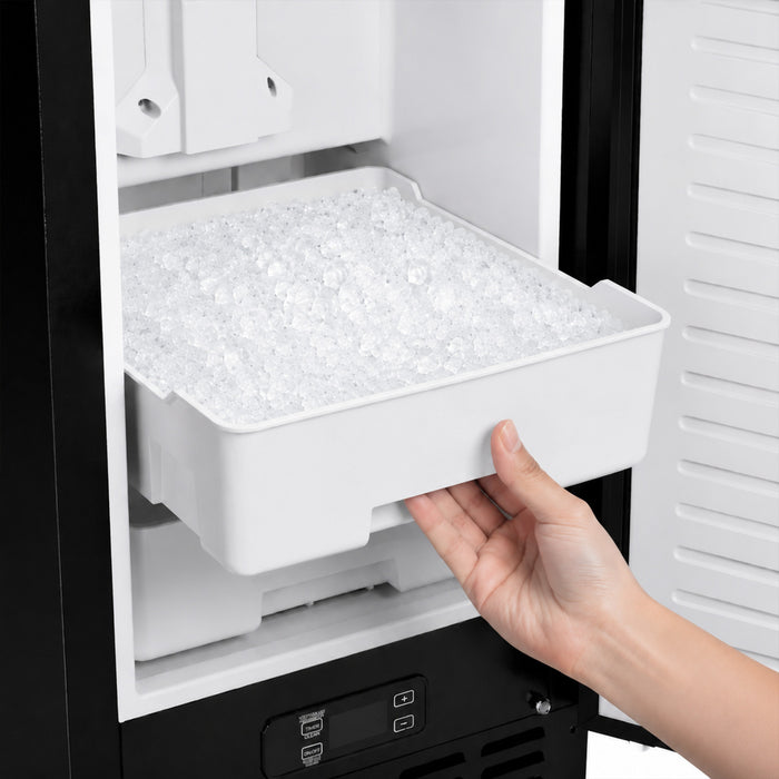 Cristallo Machine a glacons de 15 pouces autonome/sous le comptoir, 66,1 lb, noir - FIMBI7307-15BLK