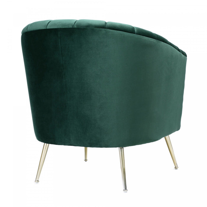 Fauteuil d’appoint moderne du milieu du siecle Rosemont en velours vert – Lot de 2