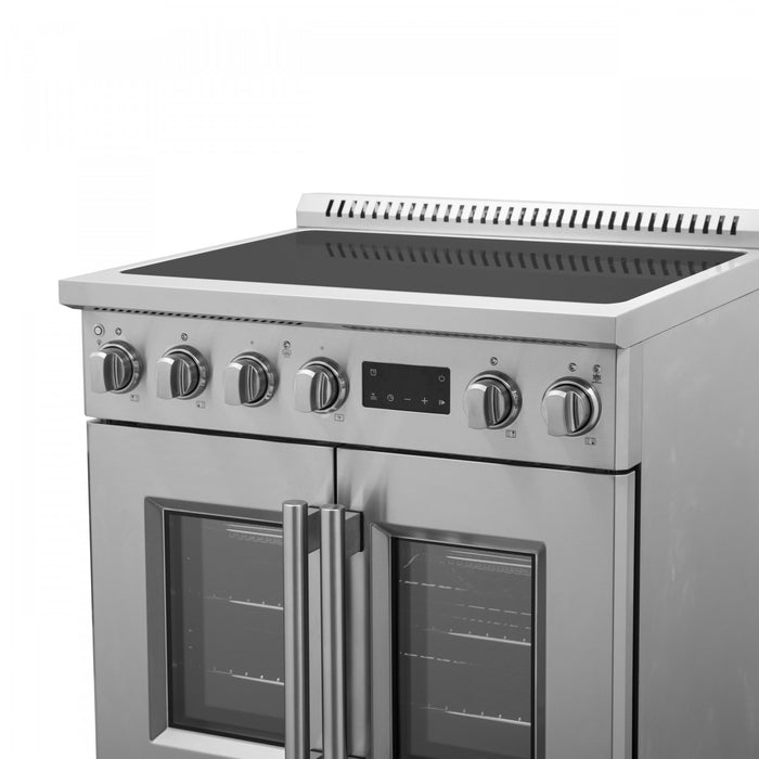Cuisiniere a induction Torino de 30 po avec portes francaises, acier inoxydable – FFSIN0950-30