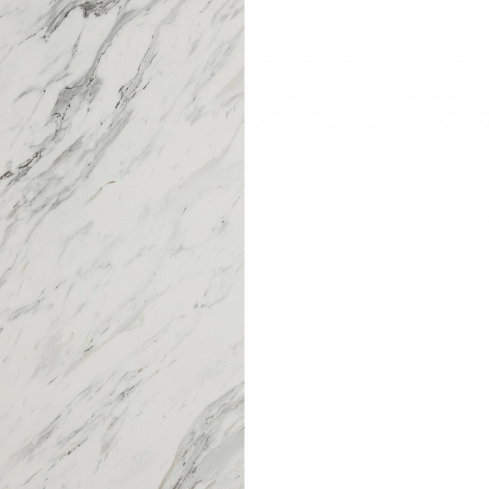  Îlot de cuisine compact Myro avec rangement - imitation de marbre blanc et blanc