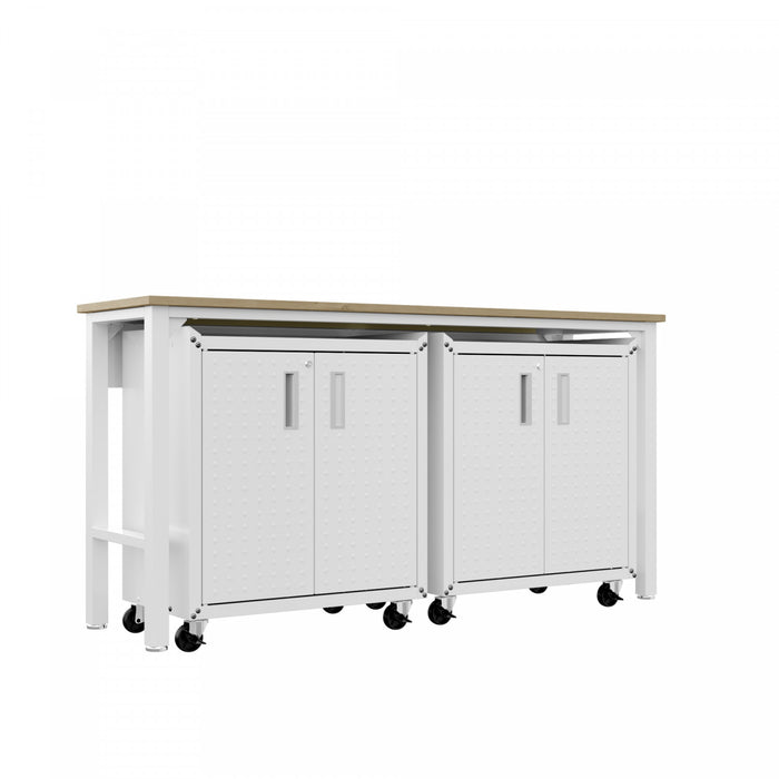 Ensemble de garage moderne Fortress 3 pieces en blanc