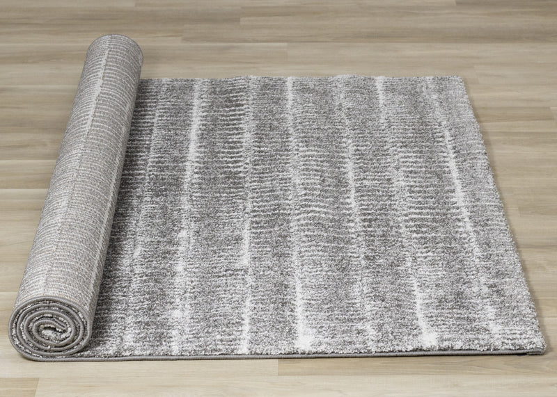 Carpette douce à motif de rangées de rayures - 7 pi 10 po x 10 pi 10 po
