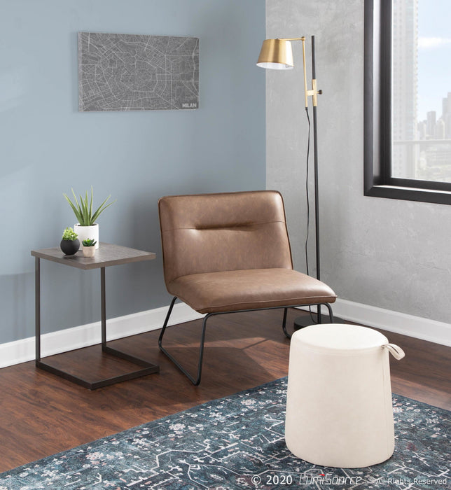 Chaise d’appoint industrielle Casper en similicuir - espresso