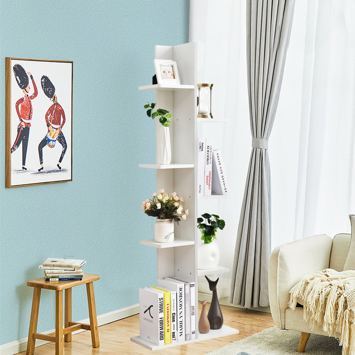 Costway Open Concept Bibliotheque Plante Affichage Etagere Rack Stockage Holder Bois Blanc