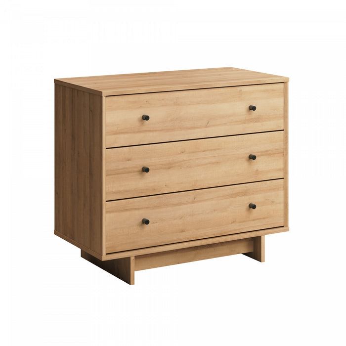 Finnley Table De Nuit A 3 Tiroirs – Chene Naturel