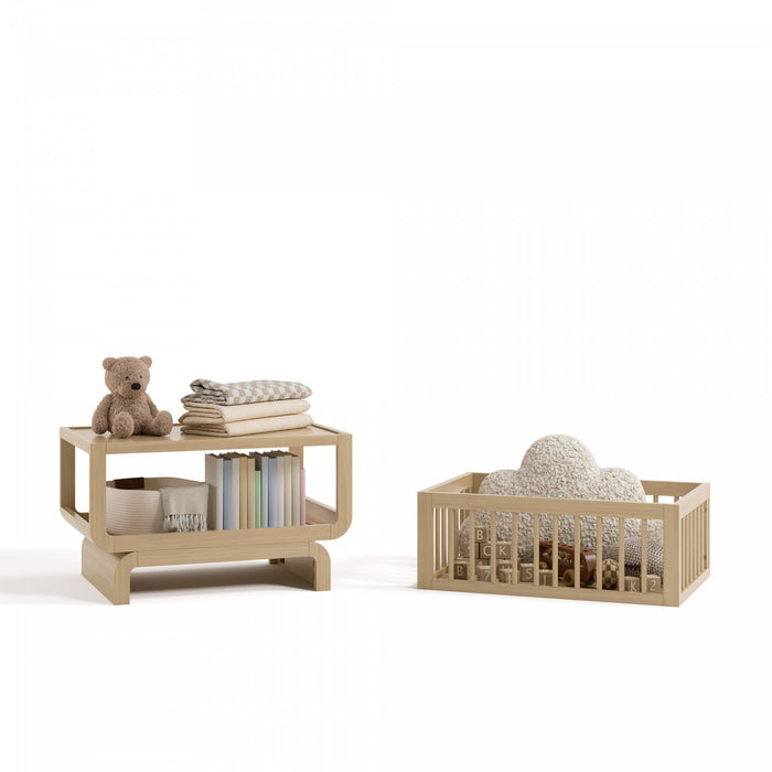 Storkcraft Santorini Berceau convertible 3-en-1 de luxe - Bois clair