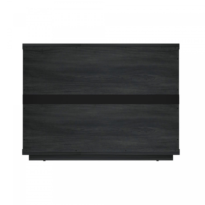 Table de nuit moderne Evelyn 32\" en gris charbon (1 tiroir) - Lot de 2