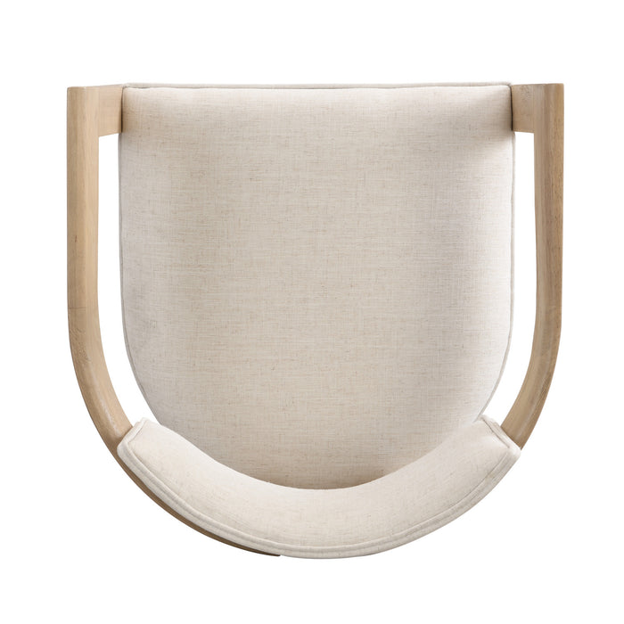 Chaise De Salle À Manger James Avec Accoudoirs, Ensemble De 2, Cadre En Bois D’hévéa - Beige