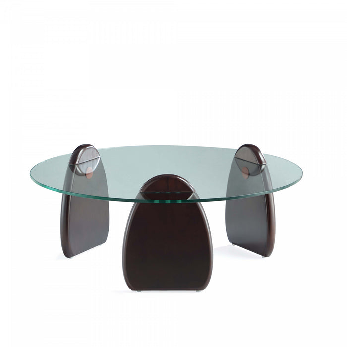 Ensemble moderne et glamour Artesia de 2 tables : table basse et table d’appoint en noyer