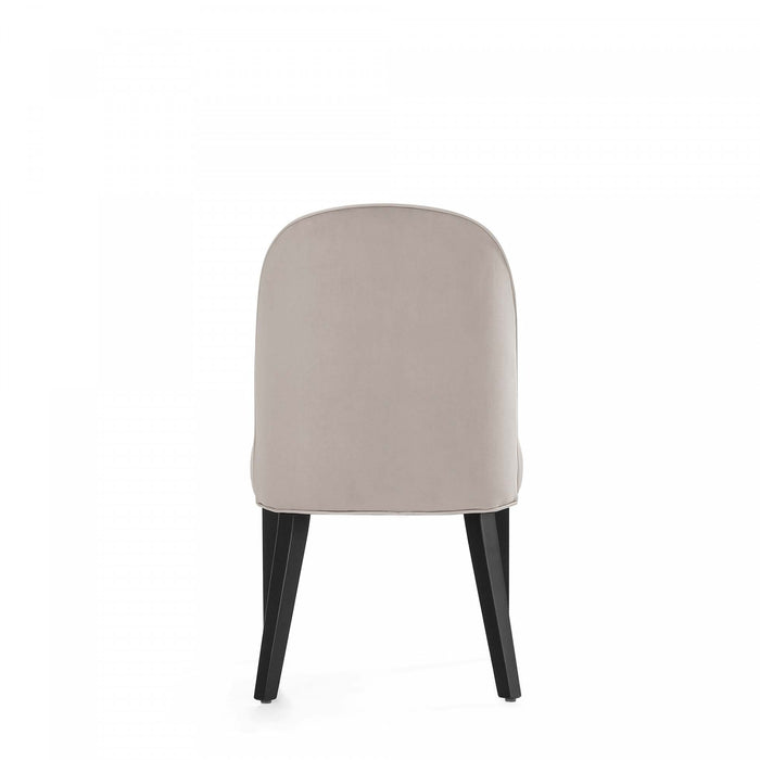 Chaise de salle a manger moderne en bois Hillman avec revetement en tissu gris clair - Lot de 2