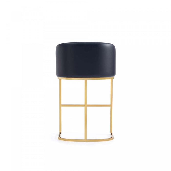 Tabouret de comptoir rembourre en metal noir style mid-century modern Louvre - Lot de 3