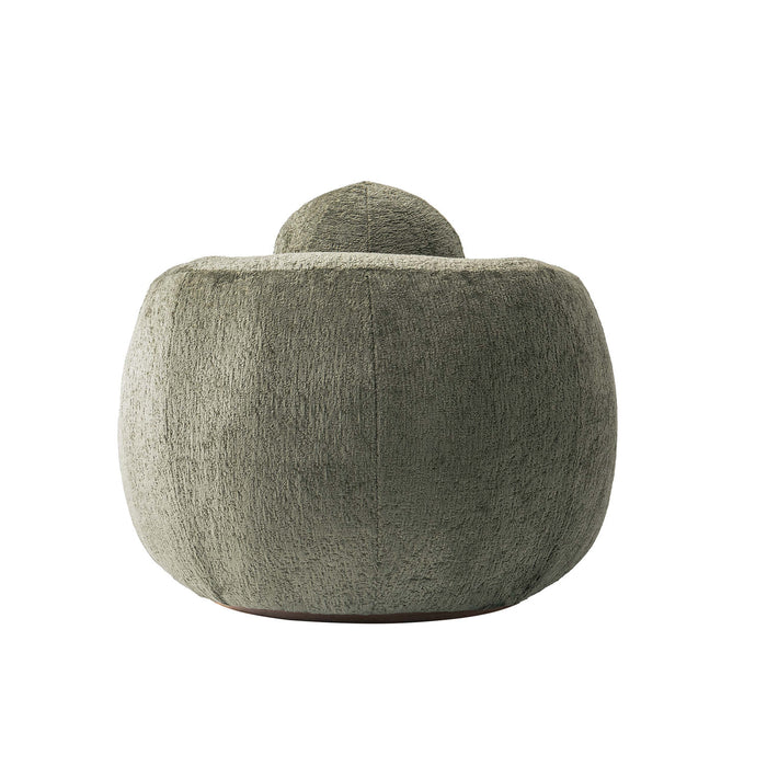 Fauteuil lounge Tribeca style mid-century en chenille vert olive - Lot de 2