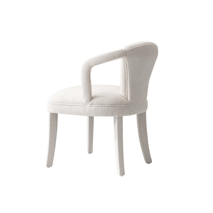 Fauteuil Palmer style milieu du siecle moderne en tweed ivoire - Lot de 2