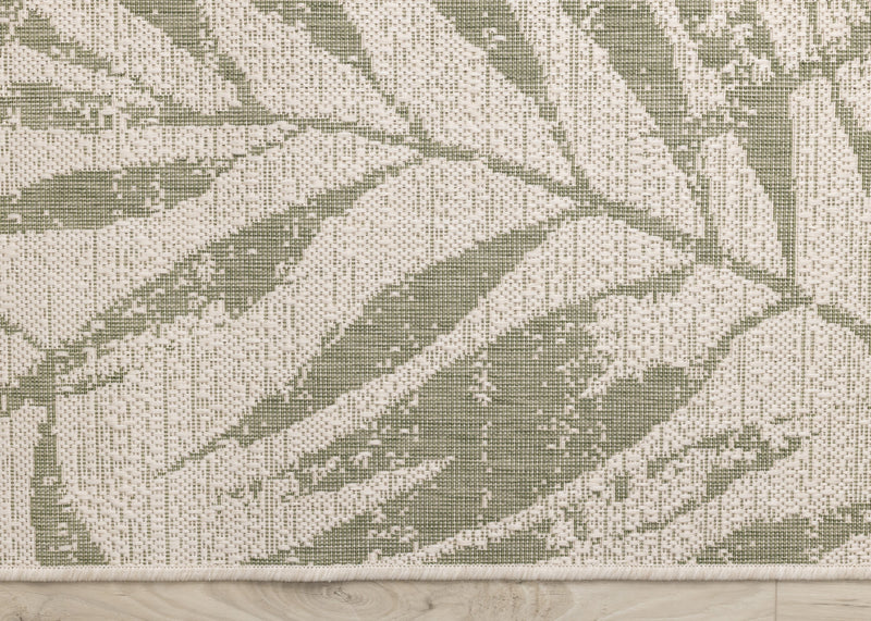 Tapis d'exterieur Jackson Taupe Blanc a bordure elegante, 6'7\" x 9'6\"