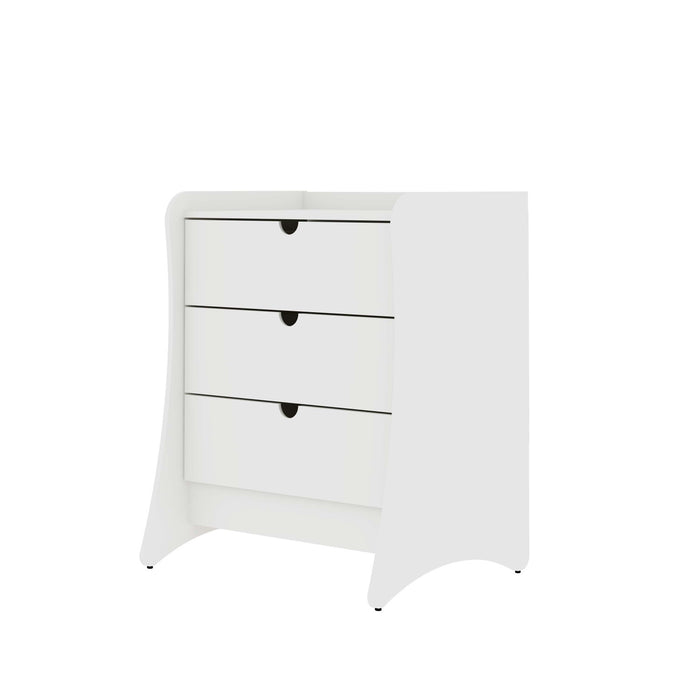 Ensemble de commode 3 pieces Coney style milieu du siecle en blanc