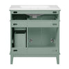 Savannah 30 Inch Bathroom Vanity with Ceramic Sink and Spacious Storage Cabinet, Light Green | Savannah Meuble de salle de bain 30 pouces avec vasque en ceramique et armoire de rangement spacieux, Vert clair