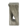 Cade 26.80" Twisted Square MGO Accent Table, Unique Natural Wood Grain Indoor Side Table, Grey | Table d'appoint carree torsadee Cade 26,80 pouces MGO, table laterale interieure a grain de bois naturel unique, gris