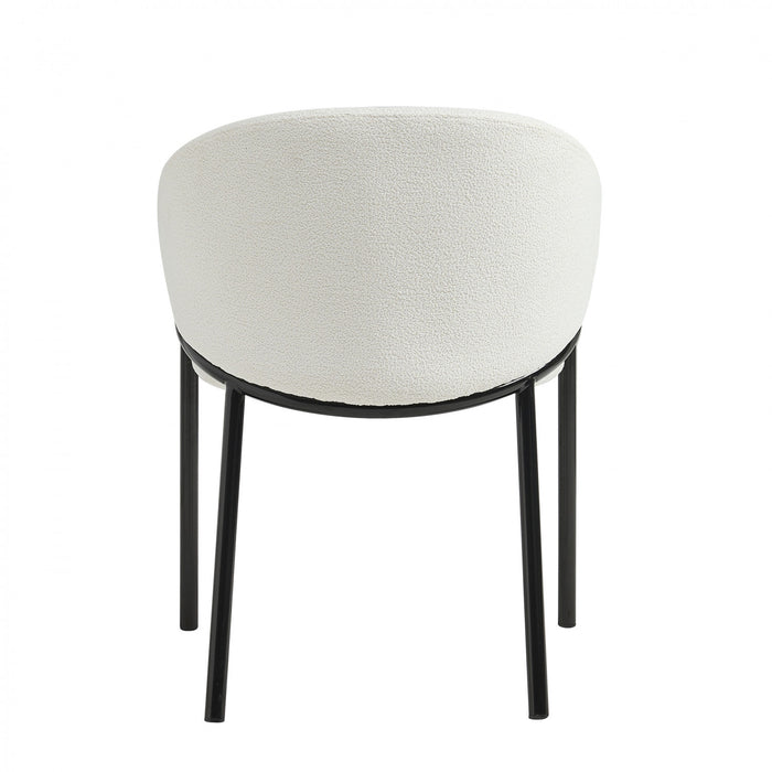 Pater Chaises De Salle A Manger Modernes Avec Assise Tapisee En Tissu Et Pieds En Metal, Blanc