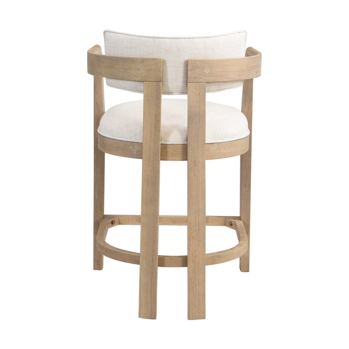 Ensemble De 2 Tabourets Tiffany De 26 Po (Hauteur De Comptoir) Avec Structure En Bois Massif, Tissu aspect lin -  Fini Naturel