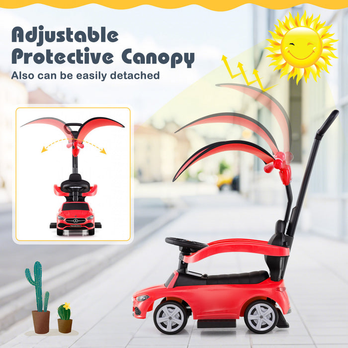 Costway Kids Ride On Push Car Mercedes-benz License 3-en-1 Voiture Coulissante Rouge