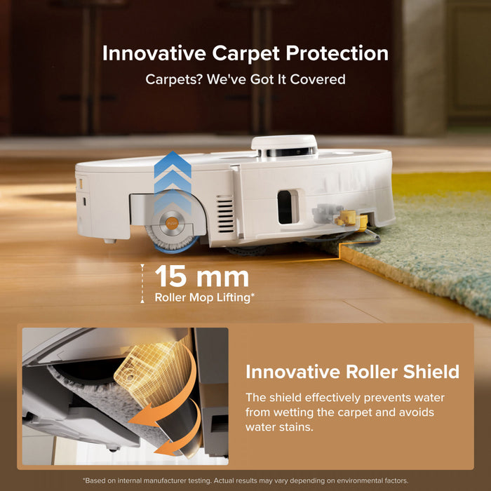 Roborock Qrevo Curv 2 Flow Aspirateur robot et vadrouille, rouleau autonettoyant SpiraFlow, 20 000 Pa, Zero-Tangle