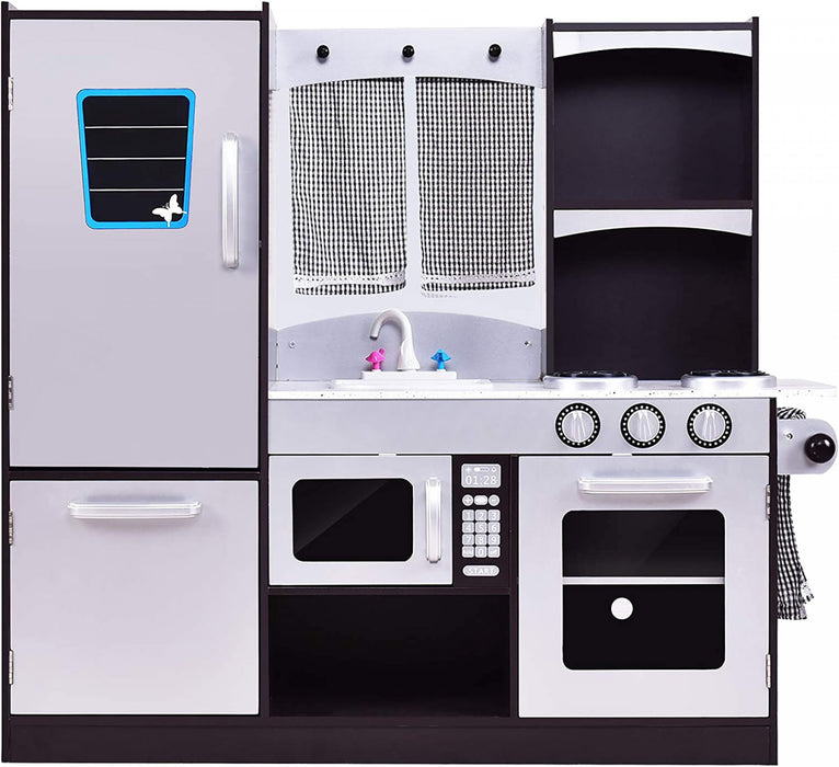 Costway Kids Kitchen Playset Chef En Bois Pretend Jouer Jouet Cuisiner Ensemble De Nourriture Cadeau Pour Enfants